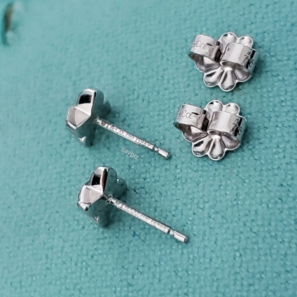 Tiffany & Co. Cross Stitch White Gold Diamond X Stud Earrings - Picture 3 of 7